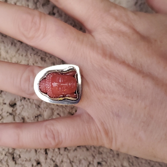 New Carved Buddha Head Unisex 925 Silver Ring. - Picture 7 of 13